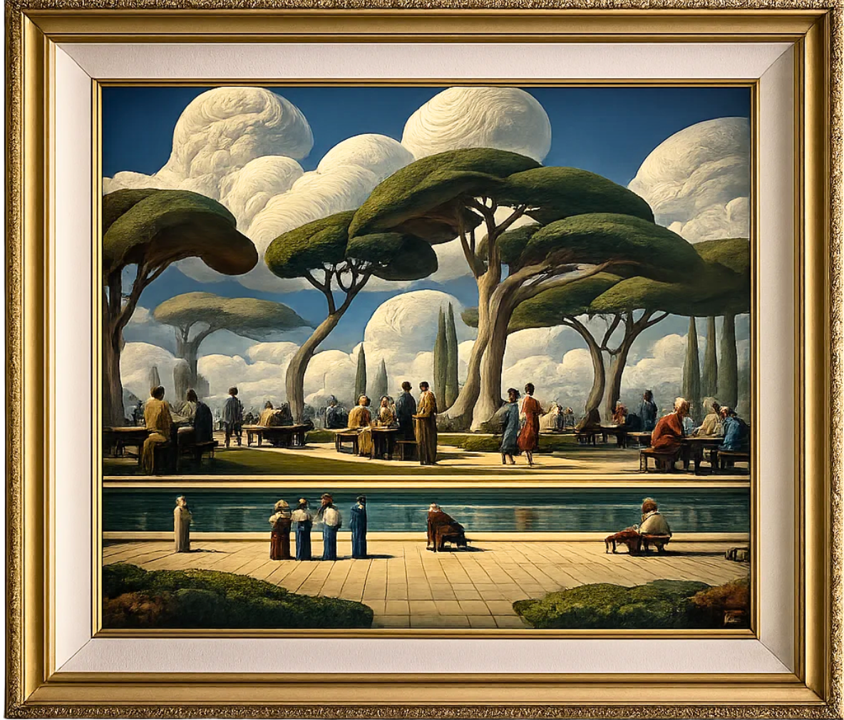 Easton Cain, Afternoon by the Pool, 2024, Oil on Canvas