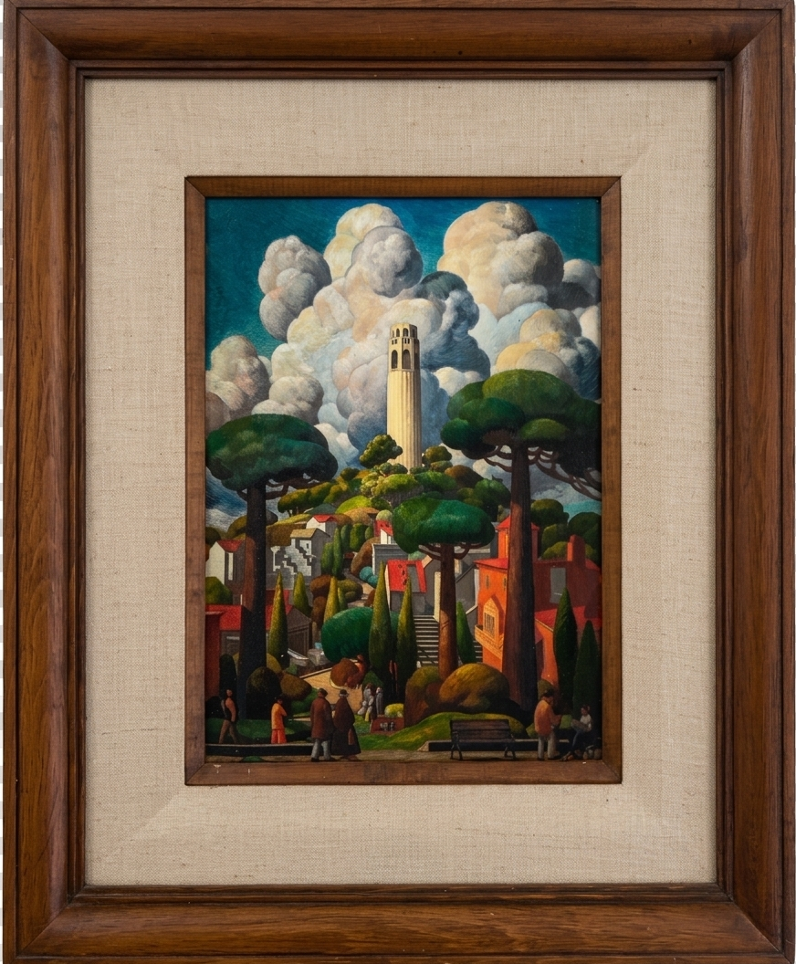 Easton Cain, Coit Tower, 2024, Oil on Canvas