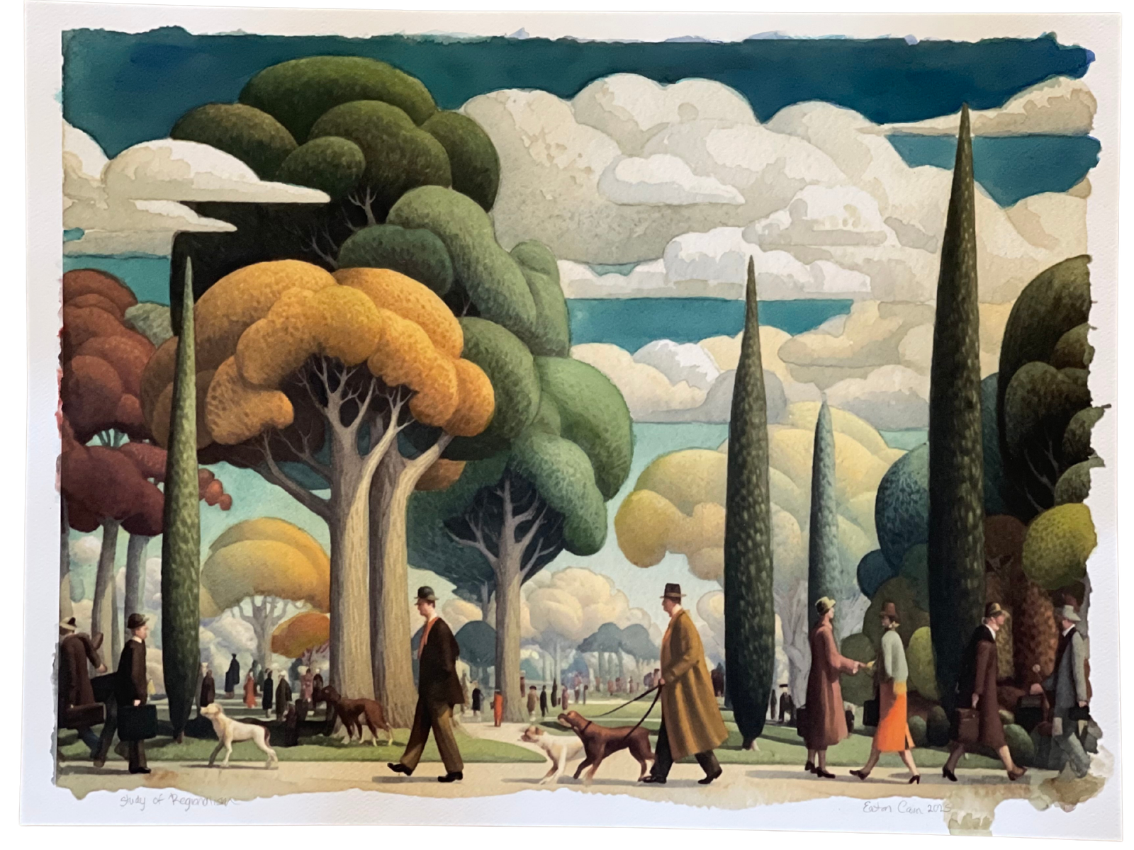 Easton Cain, Study Of Regionalism, 2025, Watercolor Painting on 300lbs coldpress paper